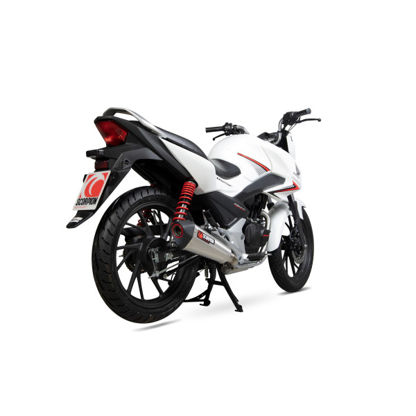 Scorpion Exhaust Honda CB125 F 2017 - 2020 Serket Taper Full System Brushed Stainless Steel Sleeve